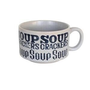 Vintage Stoneware Soup & Crackers Mug – Made in Japan